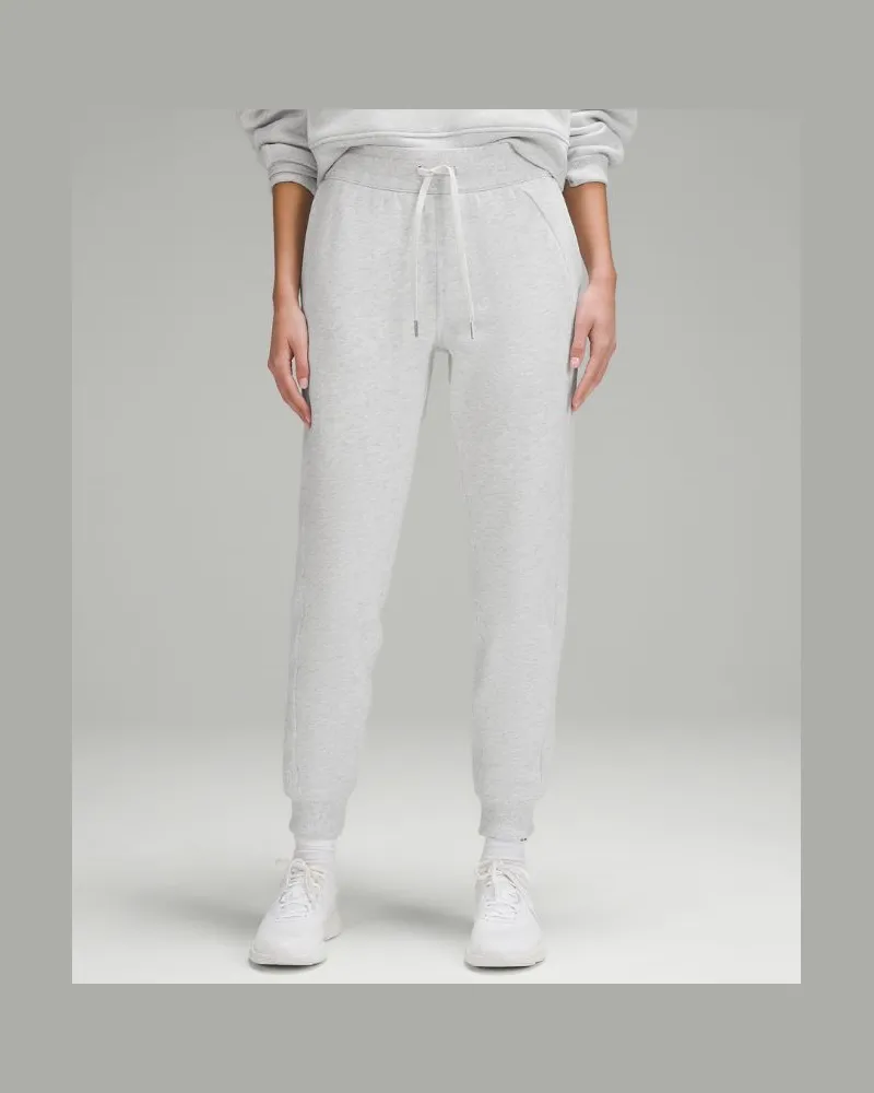 LULULEMON Scuba Jogginghose mit hohem Bund Volle Länge für Frauen – Größe in Heathered Core Ultra Light Grey Heathered
