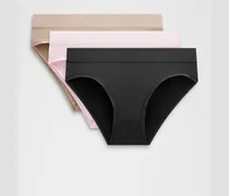 UnderEase Bikini-Unterwäsche mit mittelhohem Bund 3er-Pack für Frauen – Größe in Black/Blissful Pink/Nutmeg