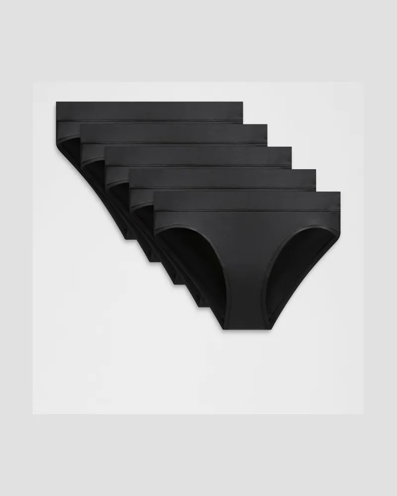 LULULEMON UnderEase Bikini-Unterwäsche mit mittelhohem Bund 5er-Pack für Frauen – Größe in Black Black