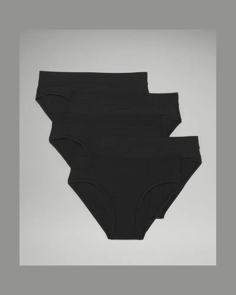 LULULEMON UnderEase Bikini-Unterwäsche mit mittelhohem Bund 5er-Pack für Frauen – Größe in Black Black