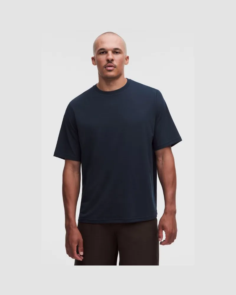 LULULEMON T-Shirt im Relaxed Fit aus Baumwollgemisch Meliert für Männer – Größe in True Navy True