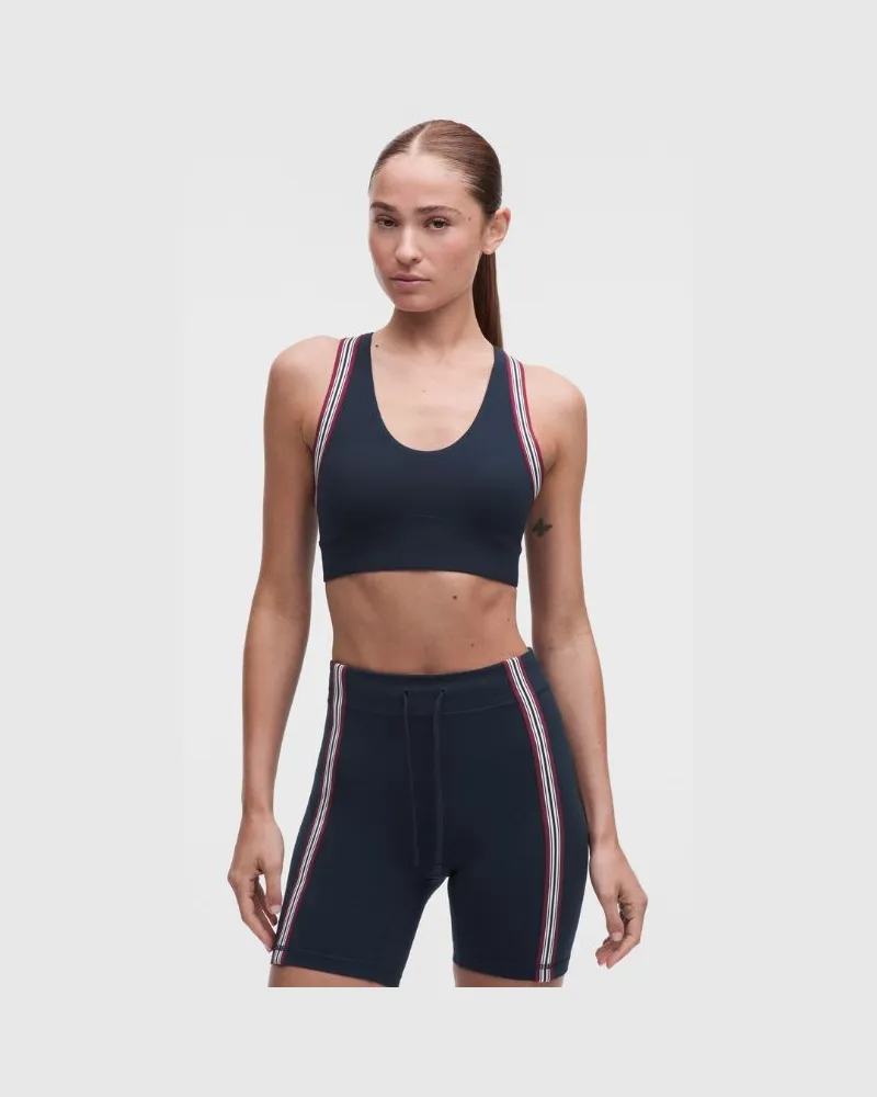 LULULEMON Groove-Yoga-BH mit leichtem Halt für B/C-Cups Kontrastbesatz für Frauen – Größe in True Navy True