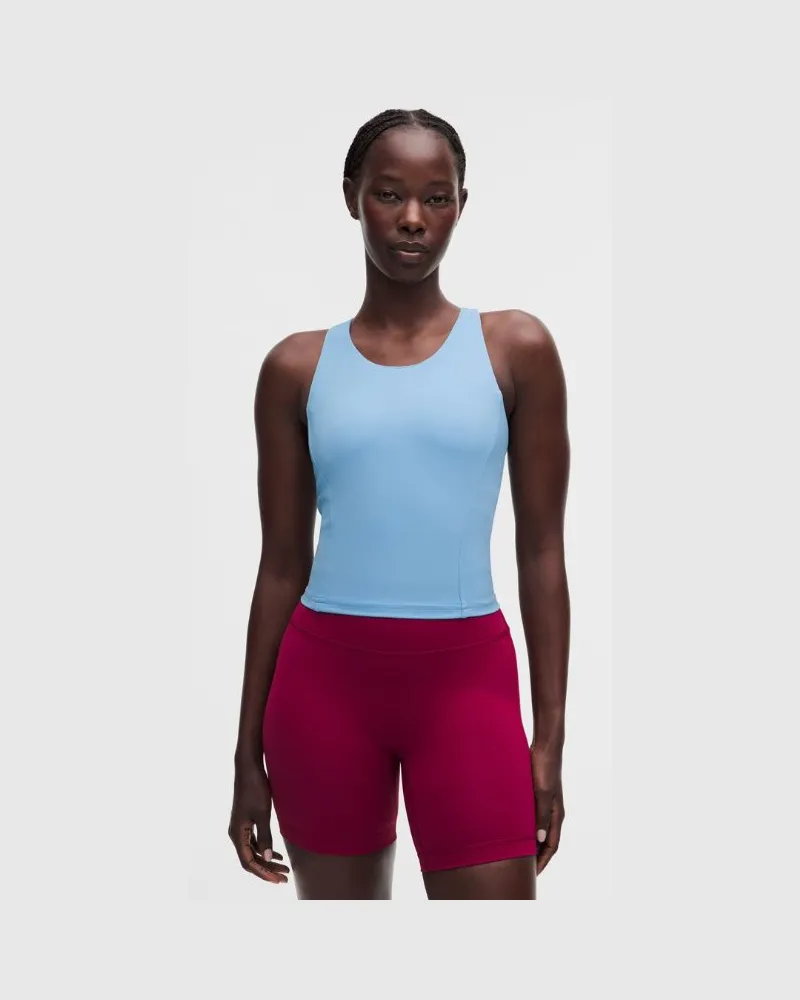 LULULEMON Wunder Train Racerback-Tanktop Mittlerer Halt für B/C-Cups für Frauen – Größe in Dreamy Blue Dreamy