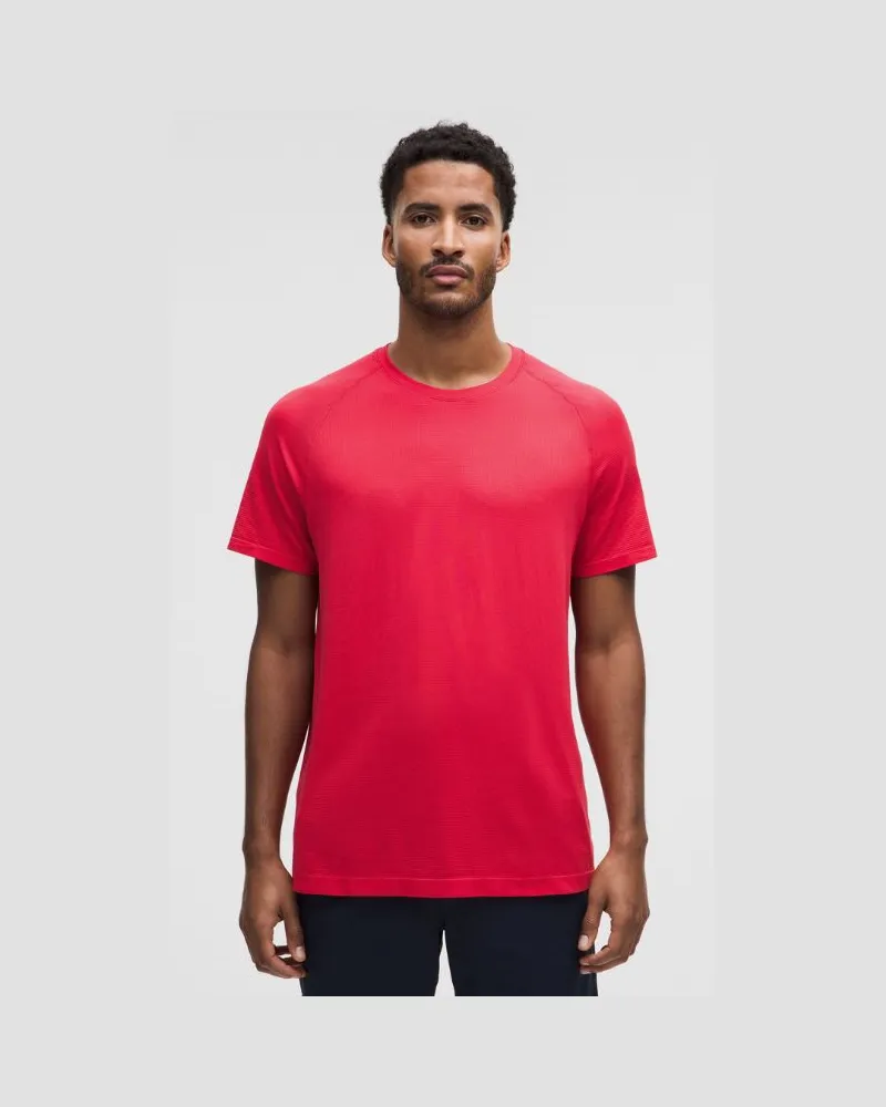 LULULEMON Metal Vent Tech T-Shirt für Männer – Größe in Red Glow Red