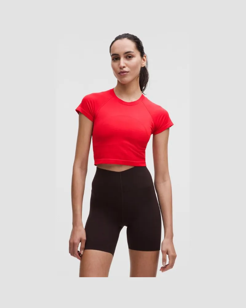LULULEMON Swiftly Tech Crop-Kurzarmshirt 2.0 für Frauen – Größe in Lulu Red Lulu