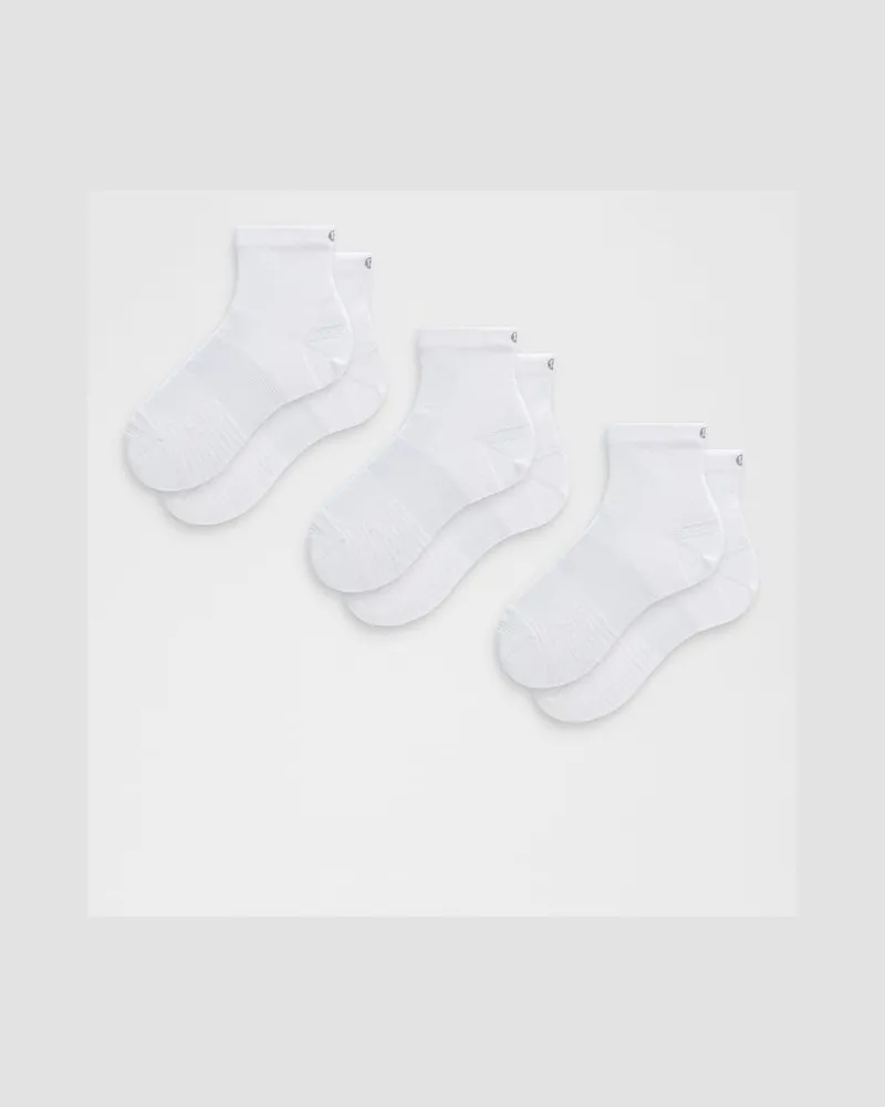 LULULEMON Unisex Power Stride Ankle Socks 3er-Pack – Größe in White White