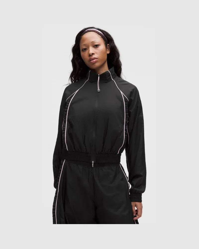 LULULEMON GANNI x Jacke mit gerüschtem Besatz für Frauen – Größe in Schwarz Schwarz