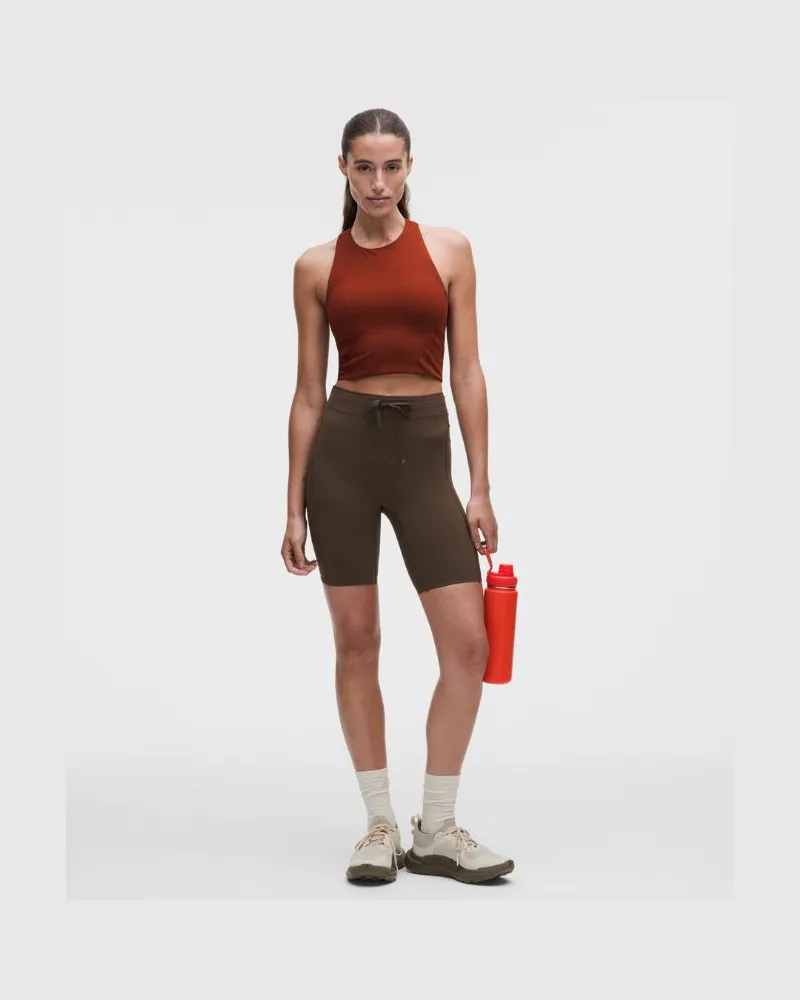 LULULEMON No Line Laufshorts mit hohem Bund für Frauen – 20 cm – Größe in Walnut Crunch Walnut