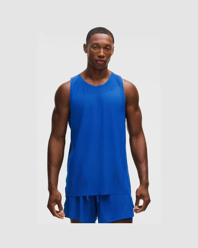 LULULEMON Fast and Free Ventiliertes Lauf-Tanktop für Männer – Größe in Galactic Cobalt Galactic