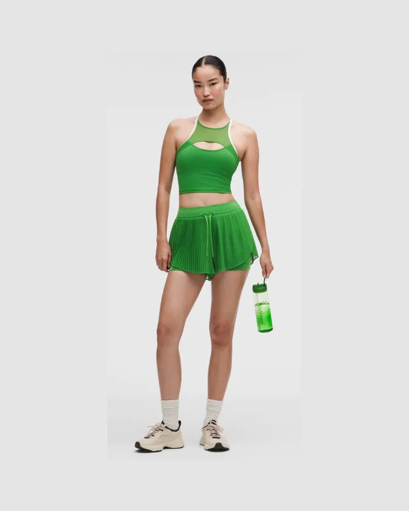 LULULEMON Ace Advantage Tennisshorts mit hohem Bund und Falten für Frauen – 5 cm – Größe in Chameleon Chameleon