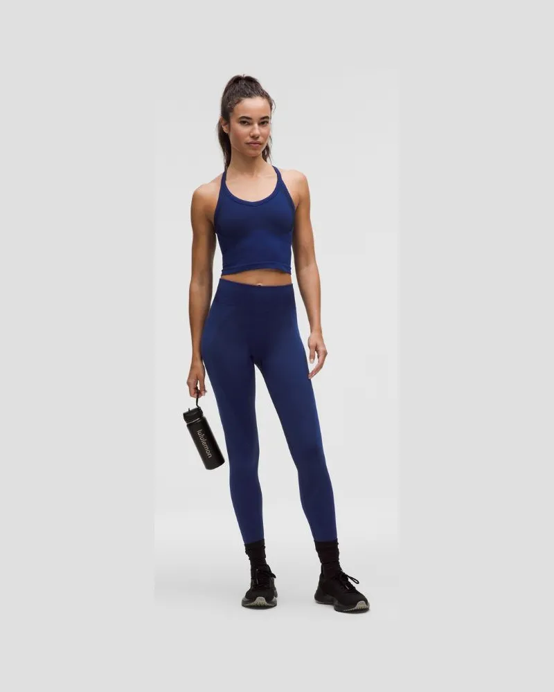 LULULEMON Get Low Trainings-Leggings mit hohem Bund für Frauen – 64 cm – Größe in Deep Sea Blue/True Navy Deep