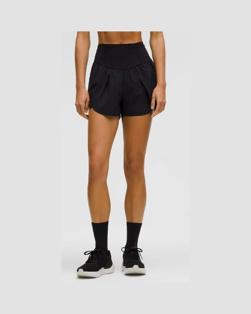 LULULEMON Go Further Shorts mit Schlitz und hohem Bund für Frauen cm – Größe in Black Black