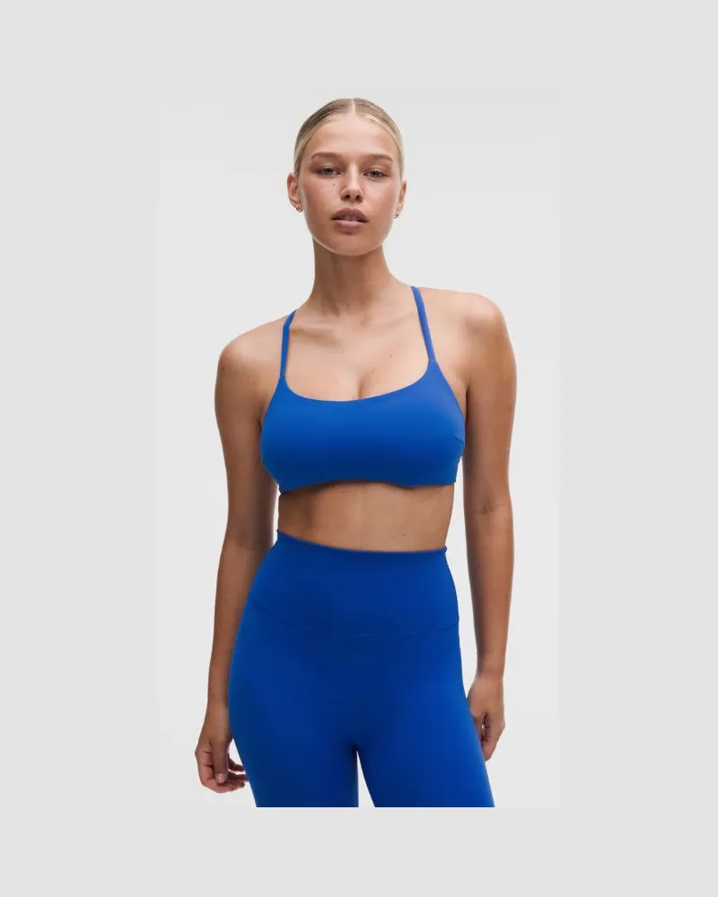 LULULEMON Wunder Train Racer-BH mit Trägern Leichter Halt C/D-Cups für Frauen – Größe in Beach Ball Blue Beach