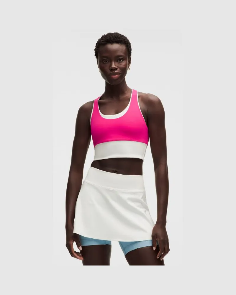 LULULEMON Tennistanktop mit Racerback im Layering-Look für Frauen – Größe in Flamingo Fun Tone/Weiß Flamingo