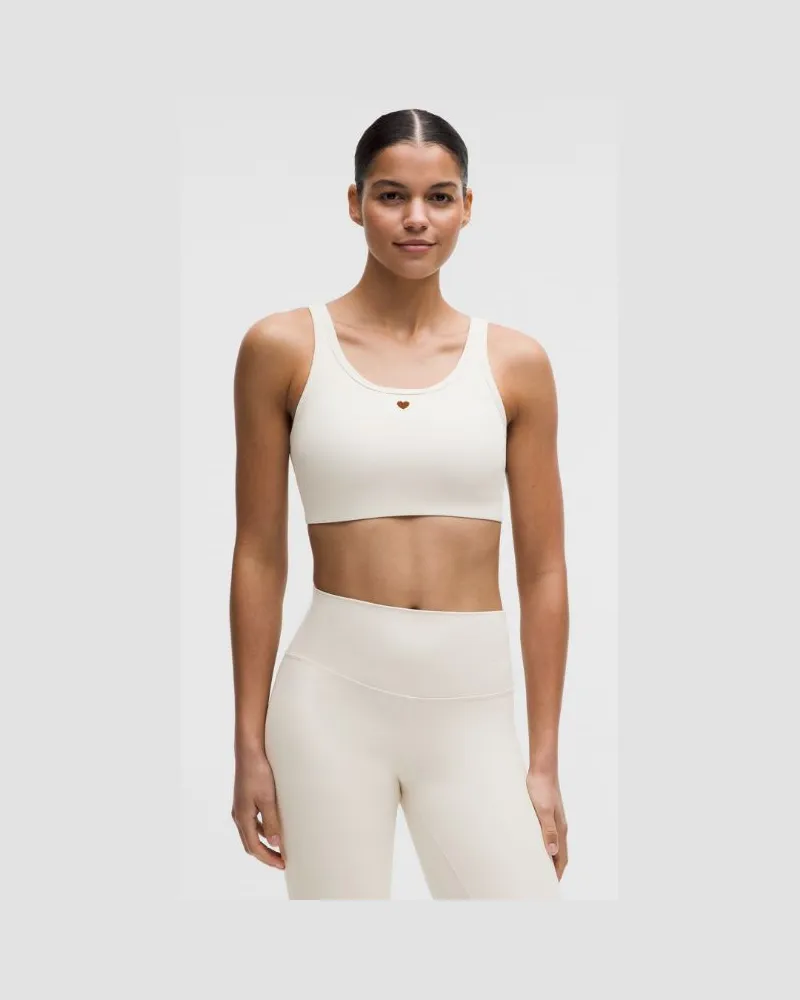 LULULEMON Nulu Ribbed Scoopneck Bra Light Support, B/C Cup Heart für Frauen – Größe in Light Ivory Light