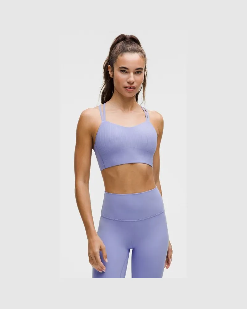 LULULEMON Like a Cloud Gerippter Longline-BH leichter Halt B/C Cups für Frauen – Größe in Dusty Lilac Dusty