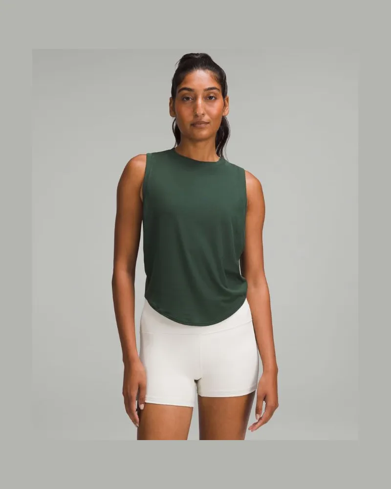 LULULEMON Crop-Tanktop aus weichem Strick mit Rundhalsausschnitt für Frauen – Größe in Legacy Green Legacy
