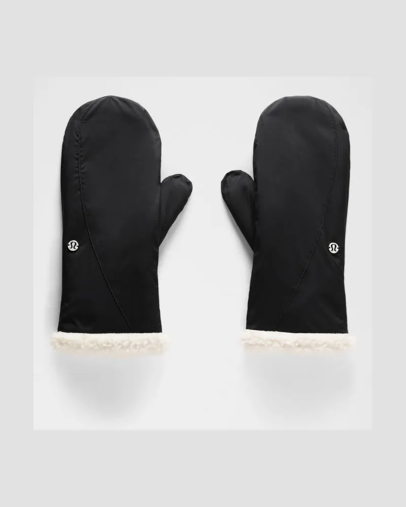 LULULEMON Boucle Fleece Lined Mittens – Größe in Black/Light Ivory Black
