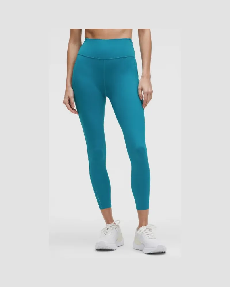 LULULEMON Fast and Free Leggings mit hohem Bund 5 Taschen für Frauen – 64 cm – Größe in Hawaiian Blue Hawaiian