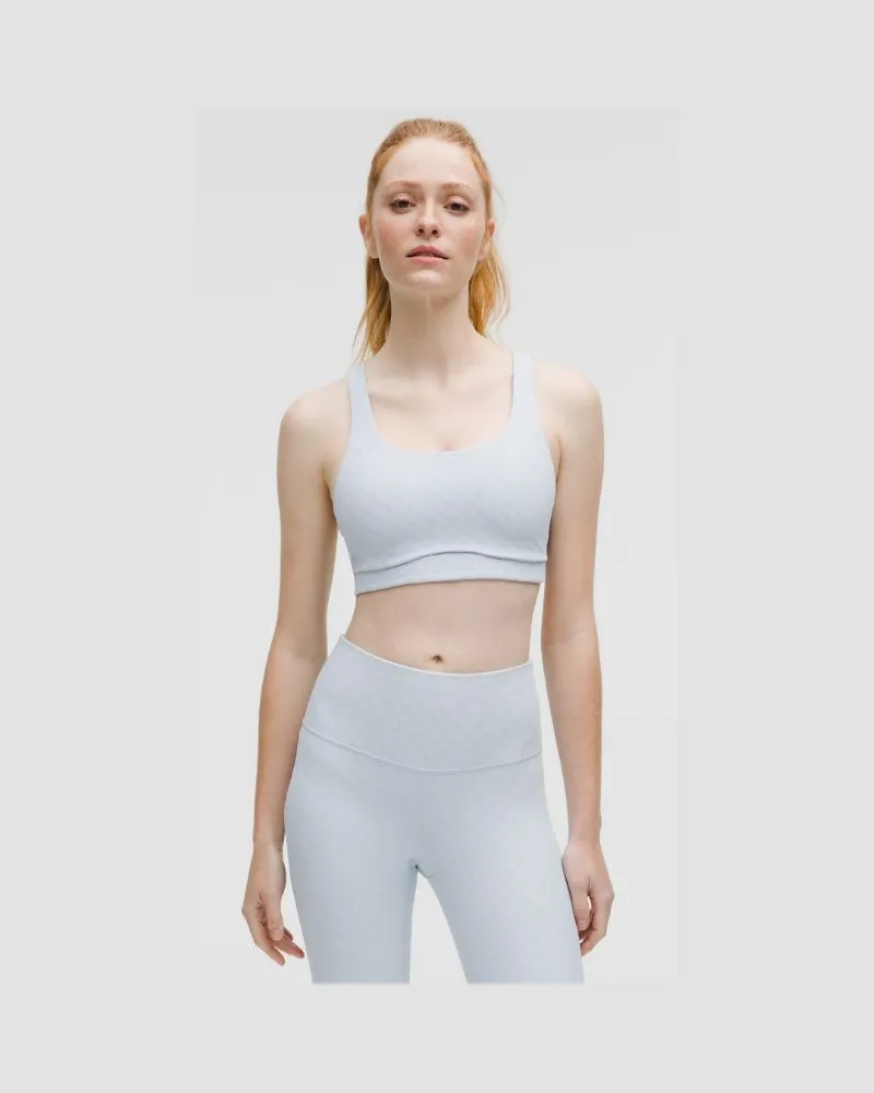 LULULEMON Energy BH aus Jacquard mit mittlerem Halt für B–D-Cups Evolve für Frauen – Größe in Trace Texture Starch Blue Trace