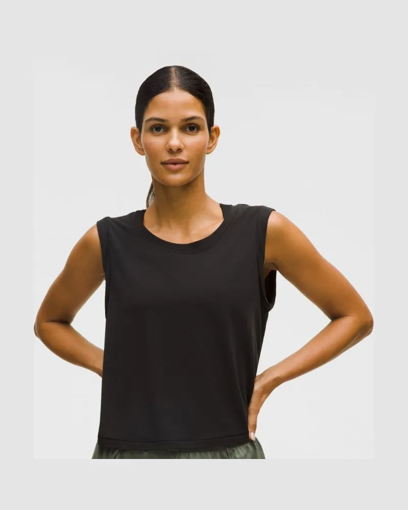 LULULEMON Trainings-Tanktop aus Jersey mit gerafften Ärmeln für Frauen – Größe in Black Black