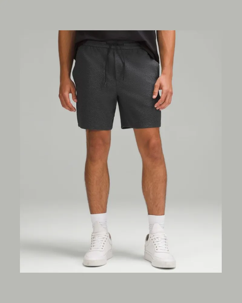 LULULEMON Strukturierte Shorts aus doppelt gestrickter für Männer – 18 cm – Größe in Heathered Black/Black Heathered