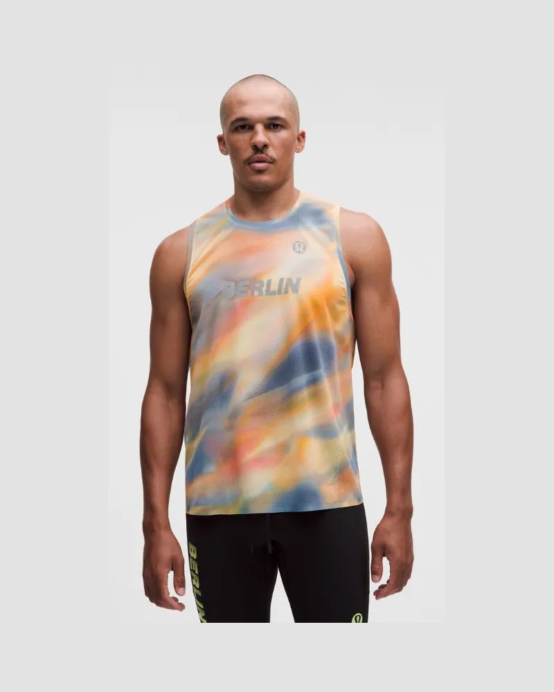 LULULEMON Men's Fast and Free Singlet Berlin '26 – Orange – Größe Motion