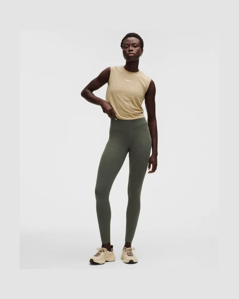 LULULEMON Wunder Train No Line Leggings mit hohem Bund für Frauen – 71 cm – Größe in Zebra Camo Sage Multi Zebra