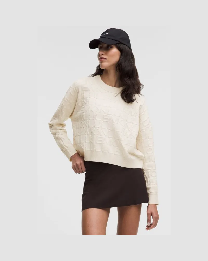 LULULEMON Pullover aus Jacquard- mit Rundhalsausschnitt für Frauen – Baumwollmischung – Größe in Light Ivory Light