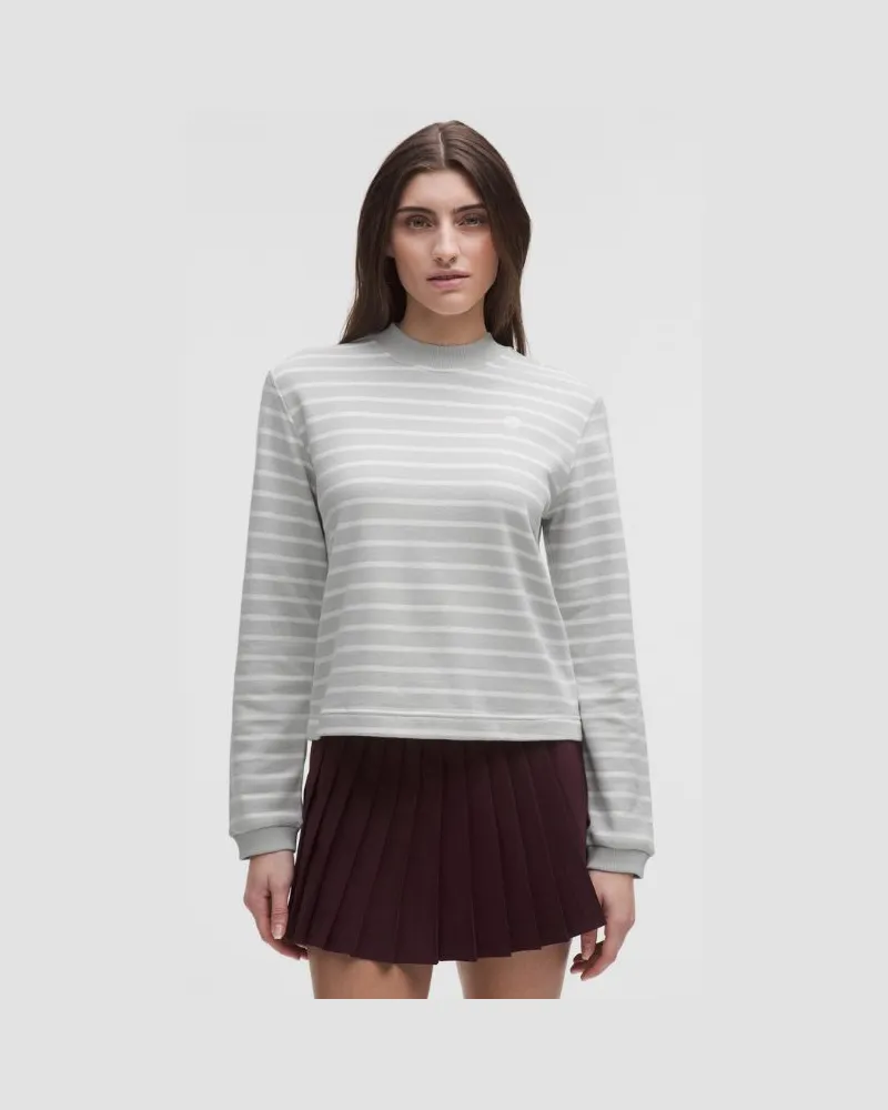 LULULEMON Rundhalspullover aus French-Terry-Baumwollmaterial für Frauen – Größe in Yachtie Stripe Vapor White Yachtie