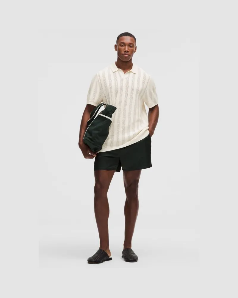 LULULEMON Kurzärmliges Poloshirt aus Baumwollgemisch für Männer – Größe in Light Ivory Light