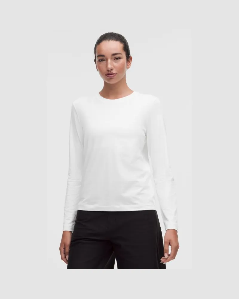 LULULEMON The Classic-Langarmshirt aus Jerseymaterial für Frauen – Größe in Weiß Weiß