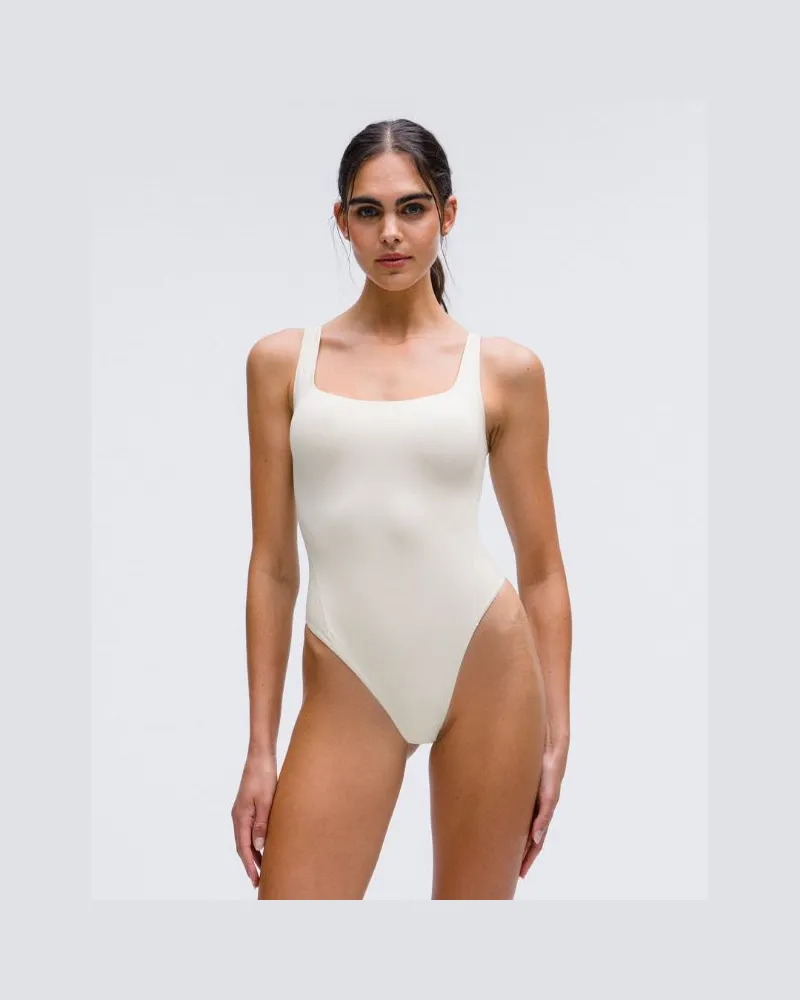 LULULEMON Wundermost Ultraweicher ärmelloser Nulu Body mit quadratischem Ausschnitt für Frauen – Größe in Bone Bone