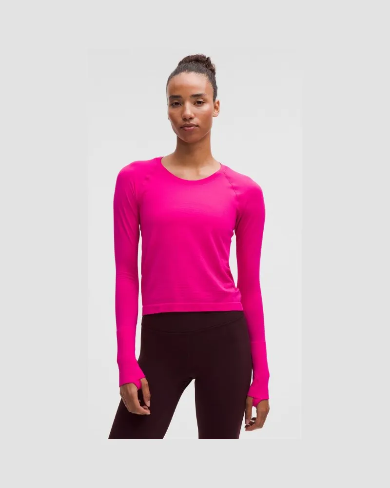 LULULEMON Swiftly Tech Langarmshirt 2.0 Taillenlänge für Frauen – Größe in Jewelled Magenta Jewelled