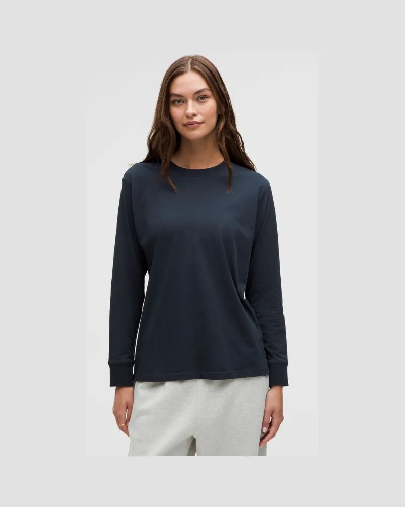 LULULEMON All Yours Baumwoll-Langarmshirt für Frauen – Größe in True Navy True