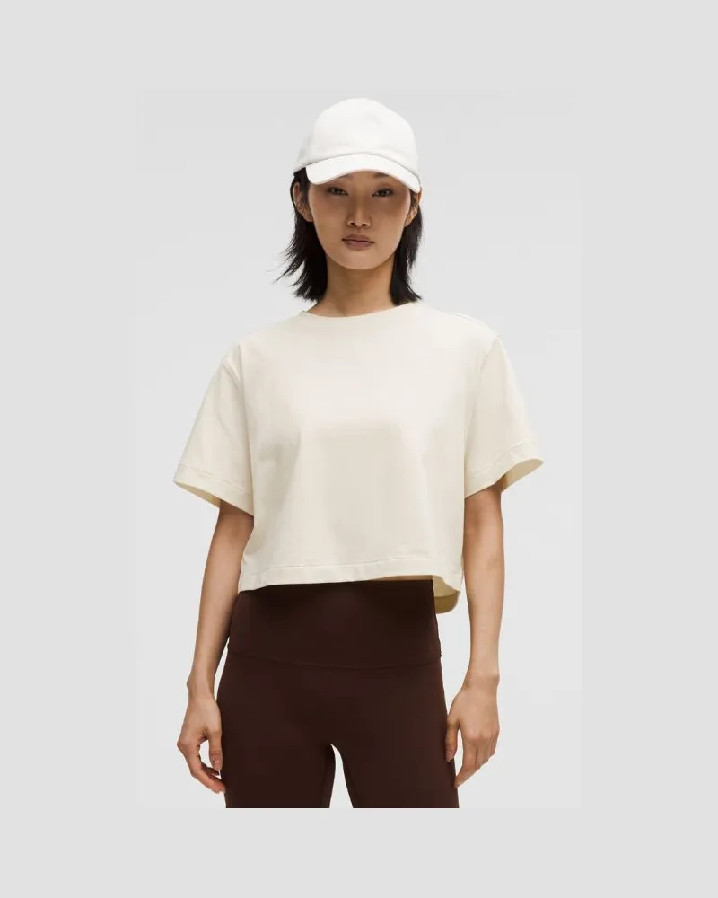 LULULEMON All Yours Crop-T-Shirt aus Bio- für Frauen – Größe in Light Ivory Light