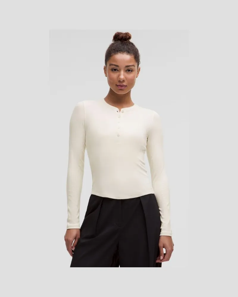 LULULEMON Hold Tight Henley-Langarmshirt für Frauen – Größe in Light Ivory Light