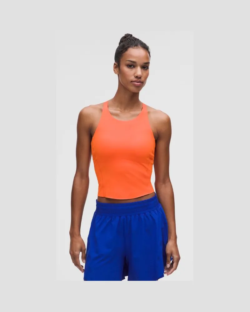 LULULEMON Fast and Free-Tanktop Mittlerer Halt für B/C-Cups für Frauen – Orange – Größe Orange