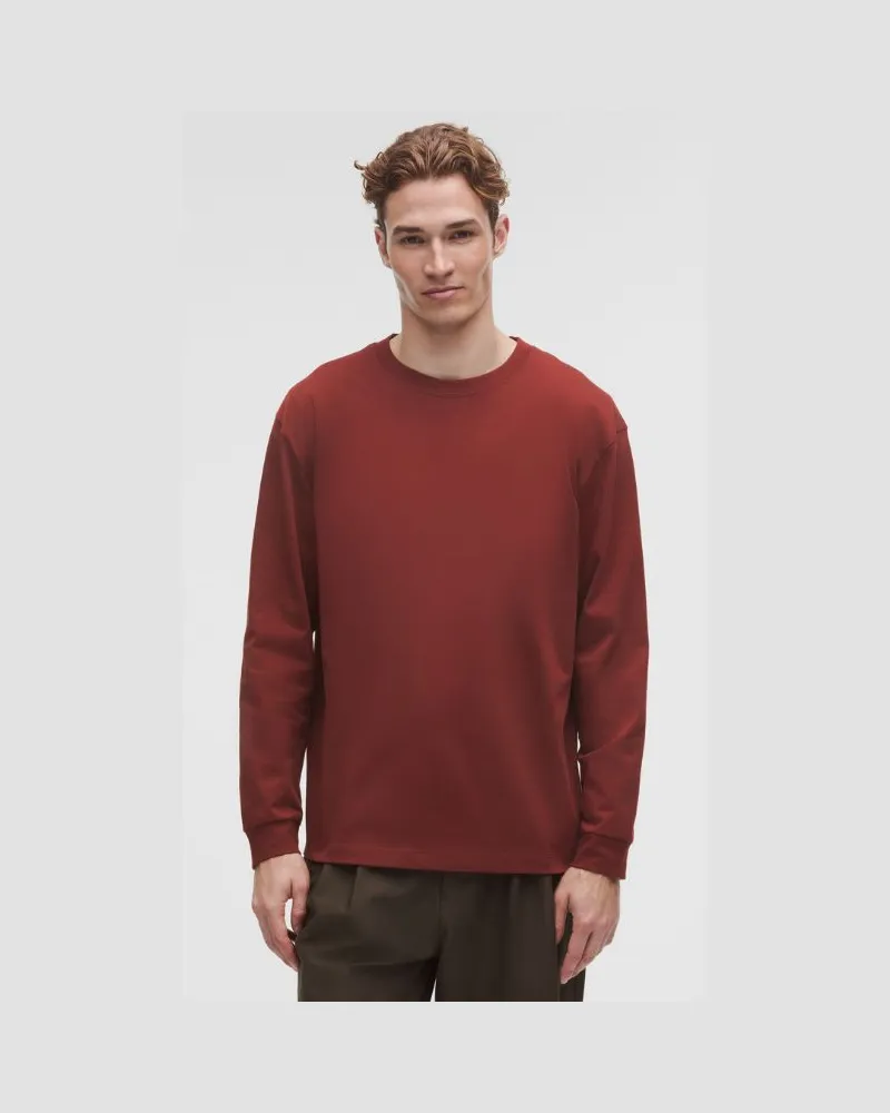 LULULEMON Langarmshirt aus schwerem Baumwolljersey für Männer – Größe in Rockwood Rockwood