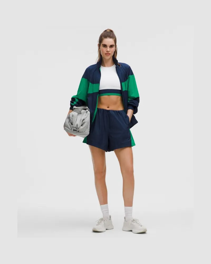 LULULEMON Shorts mit hohem Bund aus Nylon Set des Monats: Retro-Remix für Frauen – 13 cm – Größe in Club Blue/Raceway Green Club