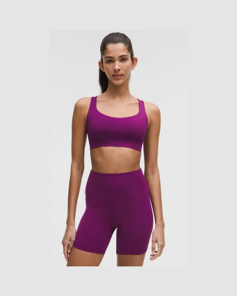 LULULEMON FlexyFlex Yoga-BH mit überkreuzten Trägern Leichter Halt für A-C Cups für Frauen – Größe in Chilled Grape Chilled