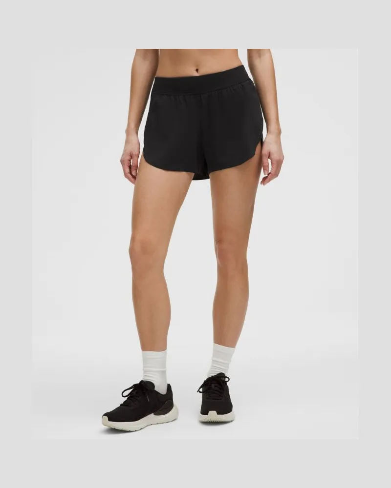 LULULEMON Fast and Free Shorts im Classic Fit mit Saumschlitz und hohem Bund für Frauen – 8 cm – Größe in Black Black