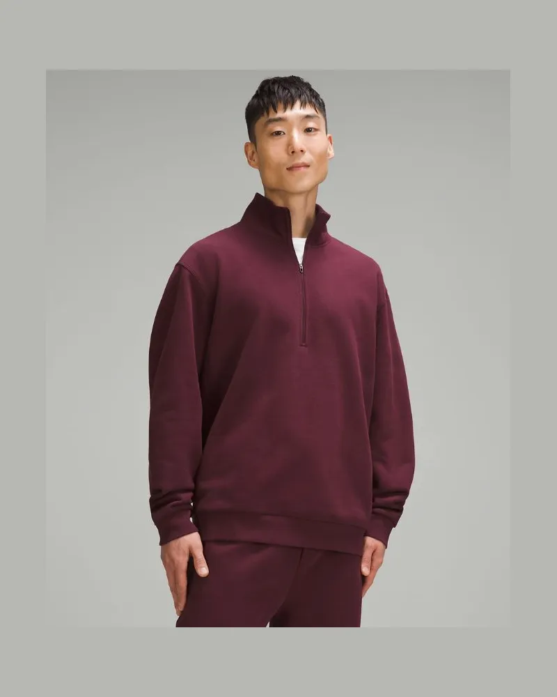 LULULEMON New Year Steady State Sweater mit halblangem Reißverschluss Cassis