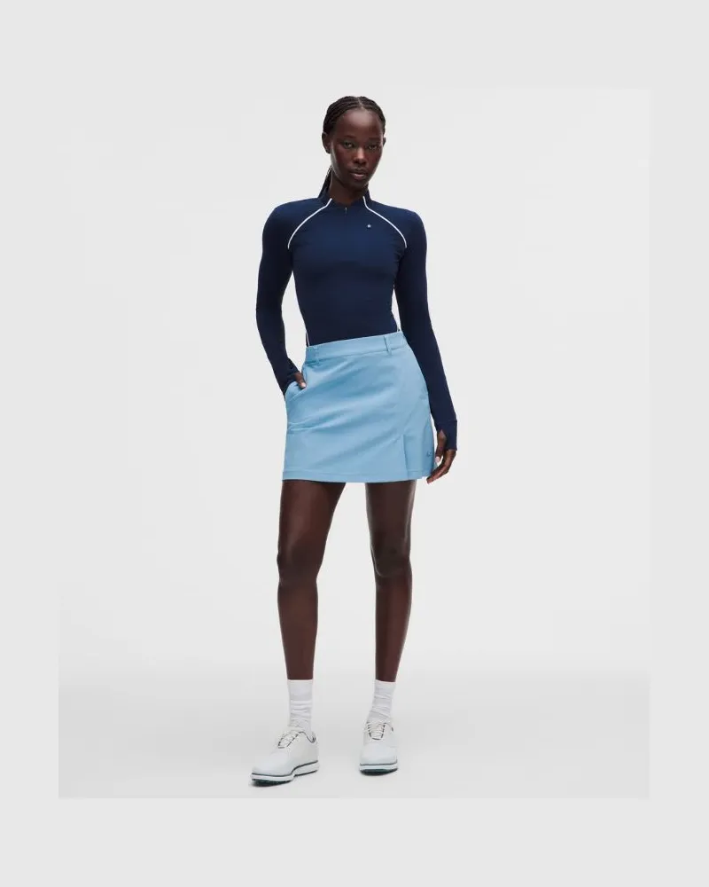 LULULEMON Golfrock mit Frontfalte aus Stretch- mit gesticktem Logo für Frauen – Größe in Dreamy Blue Dreamy