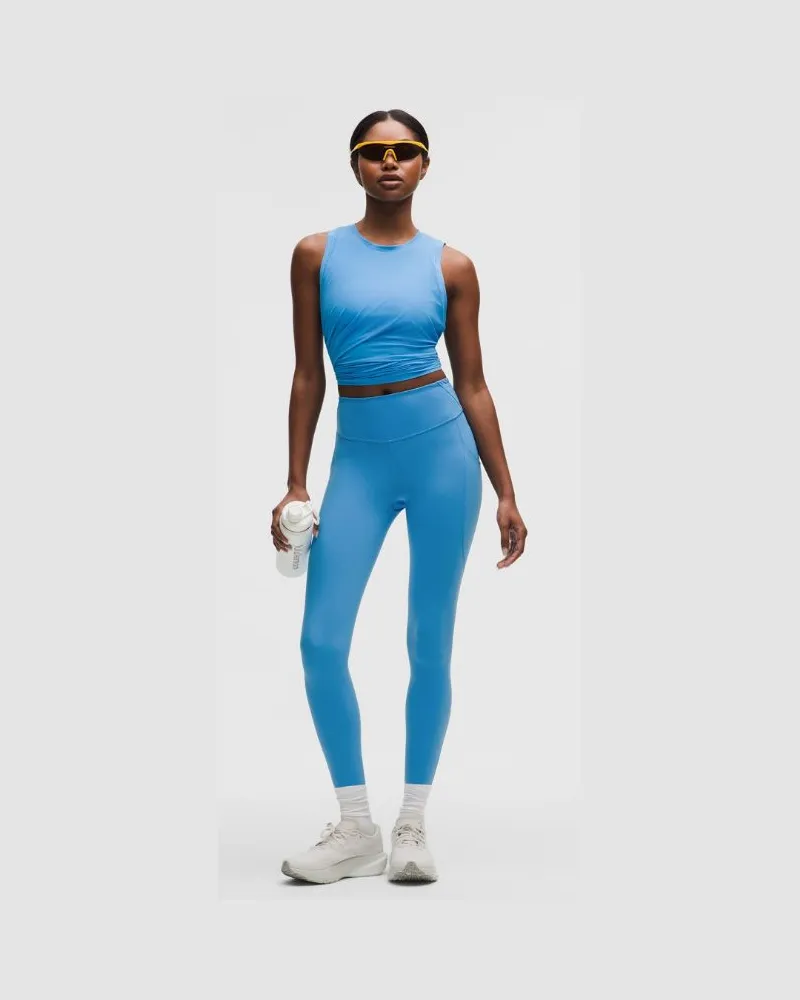 LULULEMON Fast and Free Leggings mit hohem Bund 5 Taschen für Frauen – 64 cm – Größe in Ocean Wave Ocean