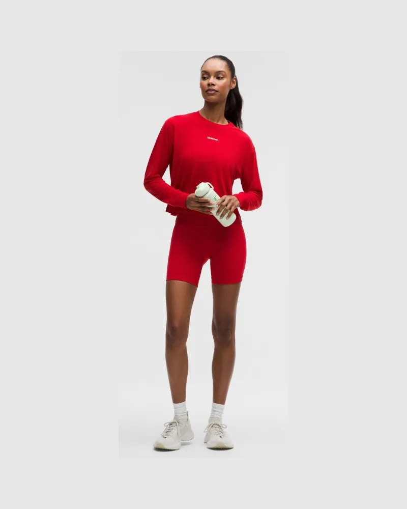 LULULEMON Wunder Train No Line Shorts mit hohem Bund für Frauen – 15 cm – Neon – Größe Oxford