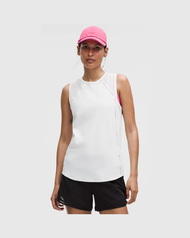 LULULEMON Sculpt Crop-Tanktop Spitzenbesatz für Frauen – Größe in White White