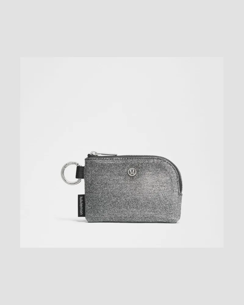 LULULEMON Clippable Card Pouch Glitter in Dark Silver/Graphite Grey/Silver Dark