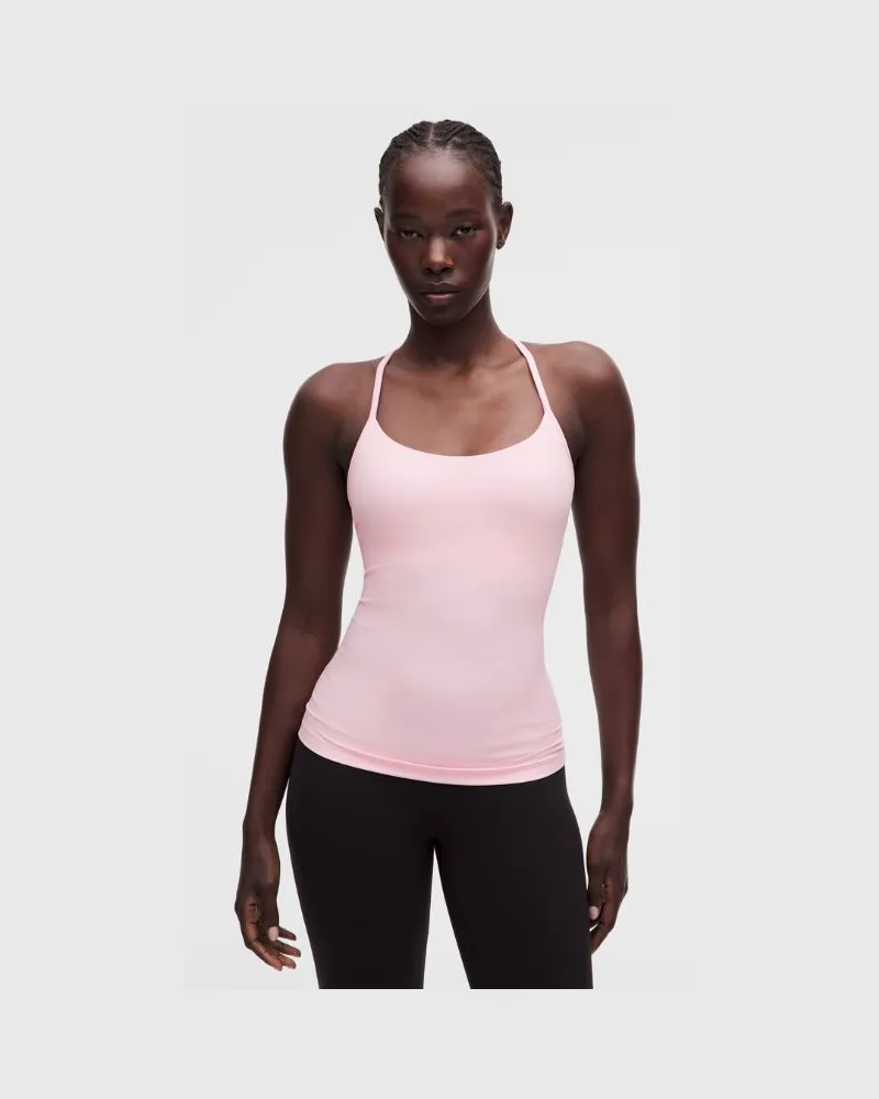 LULULEMON Flow Y Tanktop Leichter Halt für B/C-Cups für Frauen – Größe in Pink Pearl Pink
