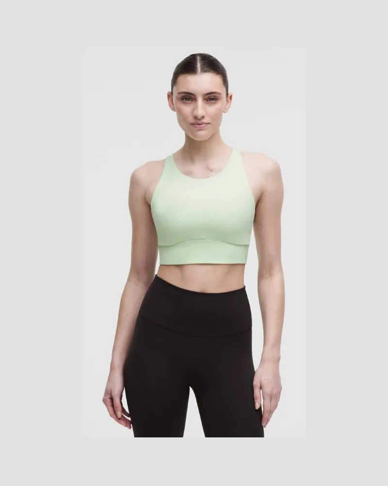 LULULEMON Energy Hochgeschlossener Longline-BH Evolve, Mittlerer Halt für B–D-Cups für Frauen – Größe in Matcha Magic Matcha